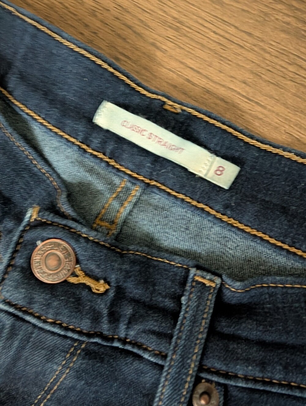 Levi's Womens Dark Blue Classic Straight Leg Jeans Size 8 - Picture 7 of 8